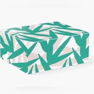 Fringe Studio Green Leaves Medium Square Trinket Box